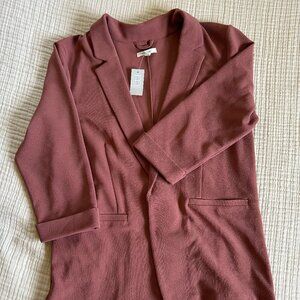 Salmon Stretch 3/4 Sleeve Blazer